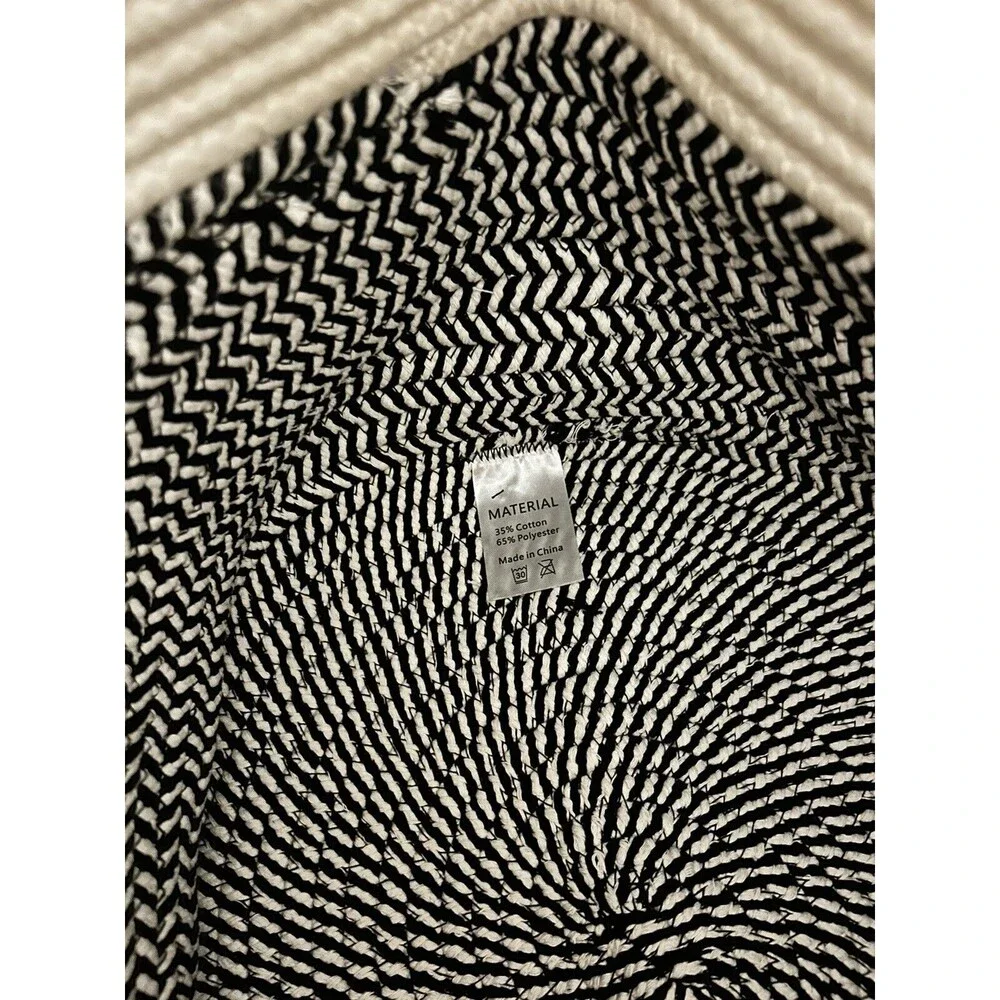 Woven Laundry Storage Basket ROKR Brand New With Handles Two Tone Black Cream